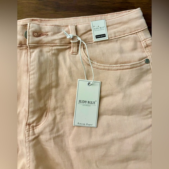 Judy Blue Pale Pink High Waist Jean Shorts - Picture 4 of 6